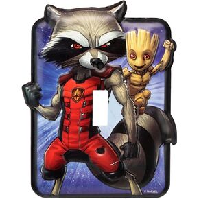 Marvel Groot Metal Light Switch Plate - Groot Switch Plate Decoration for Bedroom or Man Cave - Get Your Groot On!