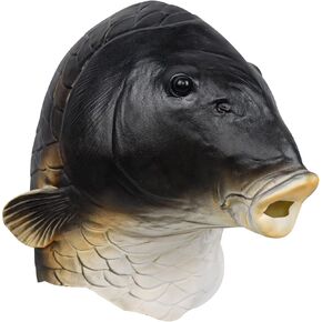 Cafele Fish Mask Funny Black Fish Head Animal Mask Novelty Masquerade Party Halloween Costume For Adult