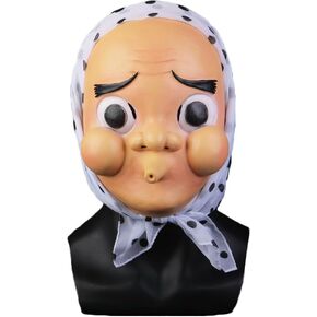 Hotaru Haganezuka Cosplay Mask Full Face Latex Hyottoko Mask with Spotted Head Scarf Costume Accessory Adult Unisex for Party Halloween Christmas
