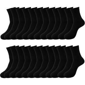 12 pairs of soft black men and women middle tube socks solid color Christmas socks gifts for father, husband