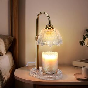 Candle Warmer Lamp with Timer Dimmer Adjustable Height,Electric Wax Melt Warmer with 2 Bulbs for Christmas Birthday Gifts, House Warming Gifts Mother's Day Gifts (Green)