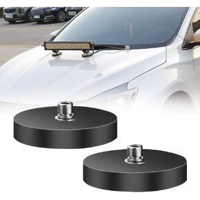 Magnetic Base LED Light Bar Mounting Brackets Windshield Powerful Mount Bracket Sucker Holder Roof Off Road Holder for LED Work Pods Straight Curved Quad Row Light 2PCS