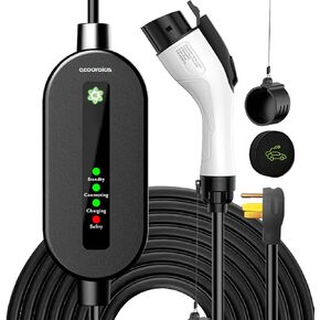 Portable Level 2 EV Charger 240V 32A (7.68kw) - Portable Electric Vehicle Charger with 25ft Charging Cable NEMA 14-50 Plug, IP65 Waterproof & Fireproof, Compatible with All J1772 Evs