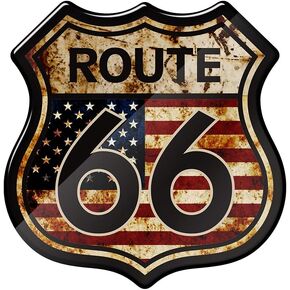 3D Resin Motorcycle Sticker US The Historic Route 66 Stickers Fit for Harley Touring Electra Glide Ultra Road King