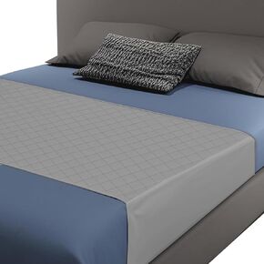 Waterproof Saddle Style Bed Pad with Tuck-in Sides Quilted Washable Incontinence Bed Pads for Adults Heavy Absorbent Reusable Underpad Protection with Tuckable Sides 39.37x39.37x18in Gray