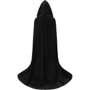 Unisex Adults Hooded Cloak Long Velvet Cape Halloween Cosplay Costumes
