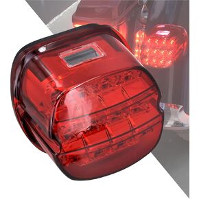 HDBUBALUS Rear LED Tail Light Turn Signal Running Brake Light Lamp Fit for Harley Sportster XL Touring Street Gilde Road King Electra Glide Softail Dyna Black