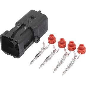 4 Pin Car Electrical Wire Connector Plug Kits, 2.5mm Series Car RV Truck Male Cable Terminal Housing Black, 1set