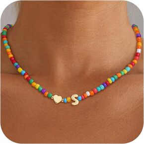 Colorful Initial Necklaces for Girls Women Kids - Teen Girl Gifts Trendy Stuff Cute Letter Necklace Personalized Jewelry Birthday Gifts for Girls Kids