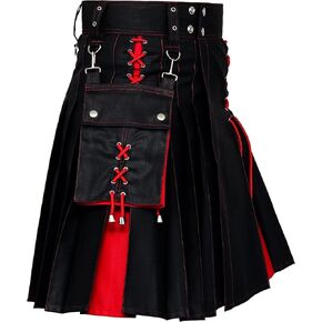 Scottish Modern Two Tone Cotton Utility Kilts for Men-Sports Utility Kilt-Wedding Kilt