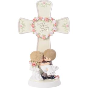 Precious Moments Wedding Cross | Bride & Groom | Religious Gift | 6.75in Resin Cross