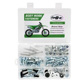 120PCS Dirt Bike Bolt Kit Fit for KX85 KX80 KX65 KX60 KX450X KX250X KX450F KX250F KX500 KX420 KX250 KX125 KX112 KX100 Bodywork Bolts Screws Fasteners Kit