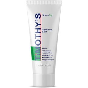Timothy's Unscented Shave Gel 6 oz. Sensitive Skin, Alcohol Free, Fragrance Free, Paraben Free in Saudi Arabia
