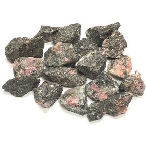 Natural Rough Rhodonite Stones - Large 1" Pieces (1 Pound)