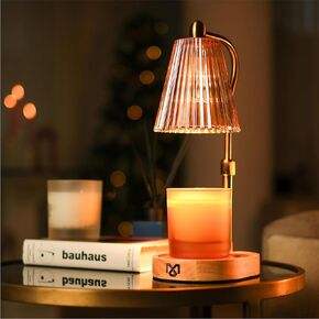 Candle Warmer Lamp, Featuring Timer and Dimmable Light, Electric Wax Melter, Suitable for Jar Candles, Elegant Design for Aromatherapy and Home Decor (Black Walnut)