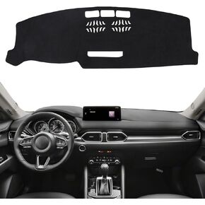 Dashboard Cover Mat for Mazda 2012-2016 CX-5 CX5 Accessories (Without HUD) Black Flannel Material Anti-Slip Dash Cover Mat Sunshade Glare UV Rays Protector