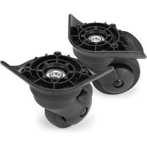 Domiella 1 Pair Luggage Replacement Swivel Caster Wheels, 360-Degree Rubber Trolley Wheel Kit for Suitcase Repair and Travel, DL130