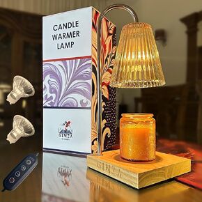 Ginza Candle Warmer Lamp with Timer, Living Room Decor | Gifts for Easter Mom Women Friend Sister | Birthday Gifts for mom | Candle Wax Warmer with 2 Bulbs Home Decoration Amber in Saudi Arabia