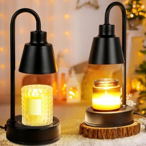 2 Pack Christmas Candle Warmer Lamp Electric Adjustable Farmhouse Candle Warmer No Flame for Jar Candles, Home Decor Gifts