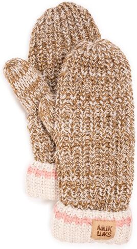 Muk Luks Womens Marled Chunky Stitch Mitten in Saudi Arabia