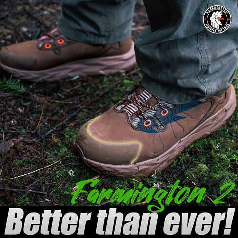 ROCKROOSTER Farmington 2 Waterproof Hiking Boots for Men, 6" Anti-Fatigue Outdoor Nubuck Leather Shoes in Saudi Arabia