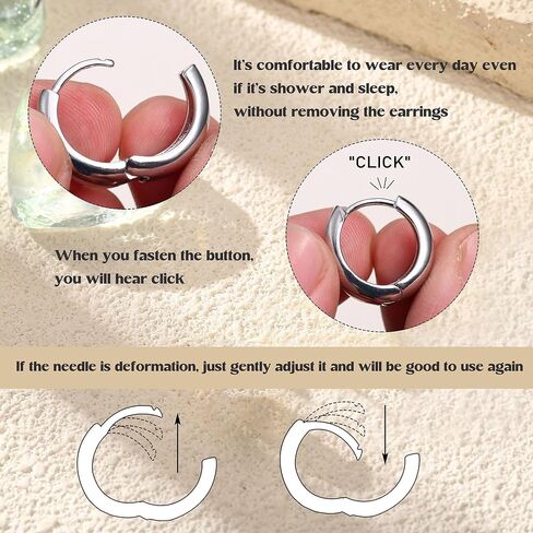 Small Chunky Gold Hoop Earrings for Women Trendy - 14k Gold Plated Earrings Set Hypoallergenic Earrings for Sensitive Ears Thick Hoops Huggie Earring Stacks Dainty Silver Jewelry in Saudi Arabia