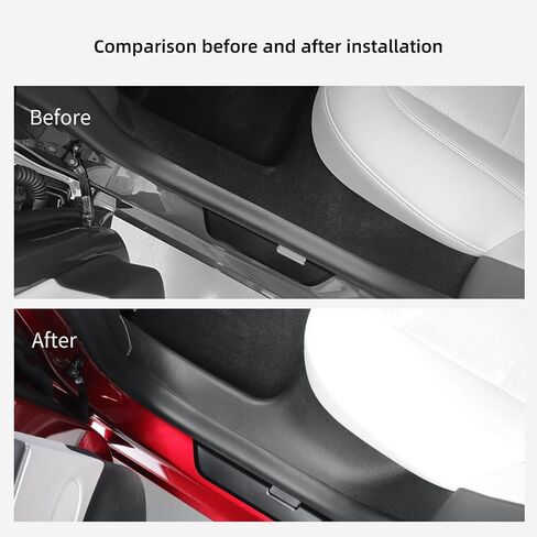 LUCKEASY 7PCS for Tesla Model 3 Highland 2025 2024 Front Rear Door Threshold Strip Center Console Lower 2nd Row Seat Lower Protector Anti-dust Pads TPE for Tesla Model 3 Accessories Black in Saudi Arabia