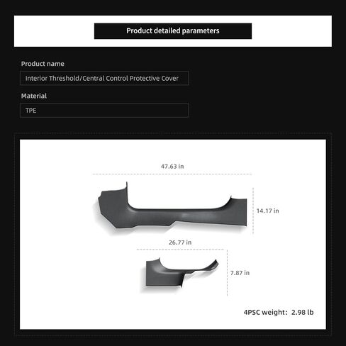 LUCKEASY 7PCS for Tesla Model 3 Highland 2025 2024 Front Rear Door Threshold Strip Center Console Lower 2nd Row Seat Lower Protector Anti-dust Pads TPE for Tesla Model 3 Accessories Black in Saudi Arabia