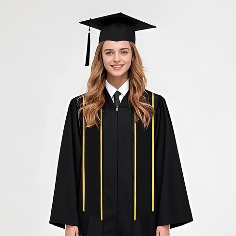 6 Pieces 72 Inch Unisex Graduation Honor Stole Plain Graduation Sash Angled End With Trim for Students Adults in Saudi Arabia