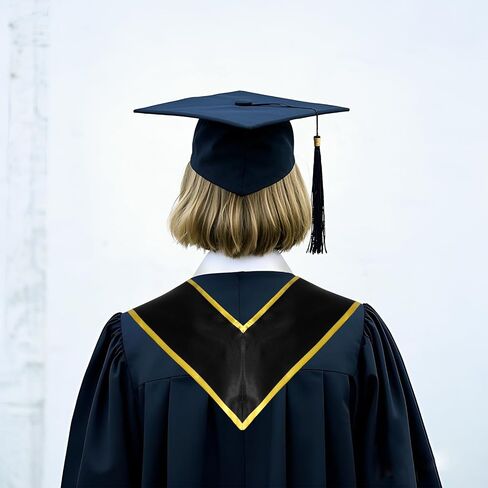6 Pieces 72 Inch Unisex Graduation Honor Stole Plain Graduation Sash Angled End With Trim for Students Adults in Saudi Arabia