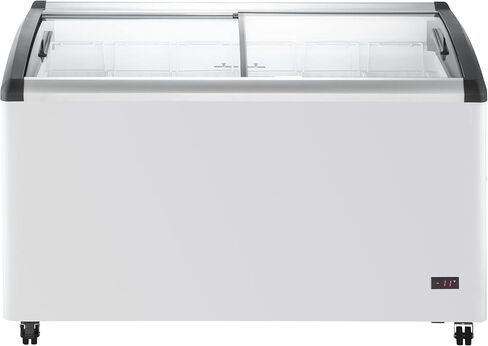 DUURA DDFC21 Commercial Mobile Ice Cream Display Chest Freezer Sub Zero Temp Curved Glass Top Frost Free Lid with 8 Wire Baskets, 71.7 Inch Wide 21.2 Cubic Feet, White in Saudi Arabia