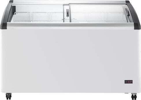 DUURA DDFC21 Commercial Mobile Ice Cream Display Chest Freezer Sub Zero Temp Curved Glass Top Frost Free Lid with 8 Wire Baskets, 71.7 Inch Wide 21.2 Cubic Feet, White in Saudi Arabia