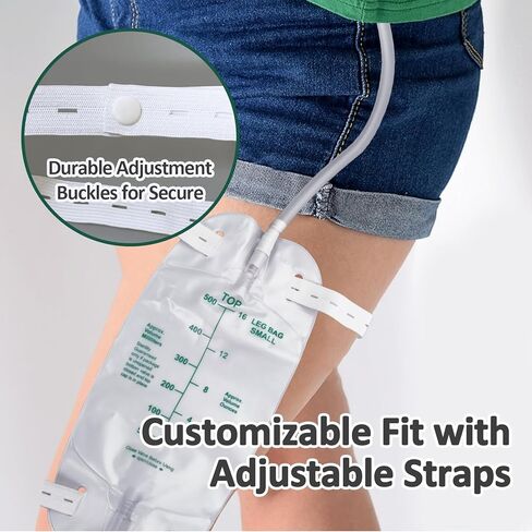 5 Pack 500ml Leg Bag with 18" Tubing – Portable & Wearable for Outdoor Activities, Travel, and On-The-Go – Leak-Proof with Adjustable Straps for Easy Drainage, Green in Kuwait