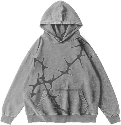 للجنسين Y2K Graphic Hoodies رجال هوديز كبير الحجم الكبير حمض غسل ملابس من النوع الثقيل. in Kuwait