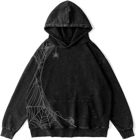 للجنسين Y2K Graphic Hoodies رجال هوديز كبير الحجم الكبير حمض غسل ملابس من النوع الثقيل. in Kuwait