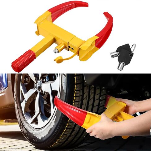 Aoriher Wheel Lock for Cars, Heavy Duty Trailer Wheel Lock Universal Security Anti Theft Tire Clamp for Vehicles Boot Camper SUV ATV Boat Motorcycle Deterrent(1 Pcs) in Saudi Arabia