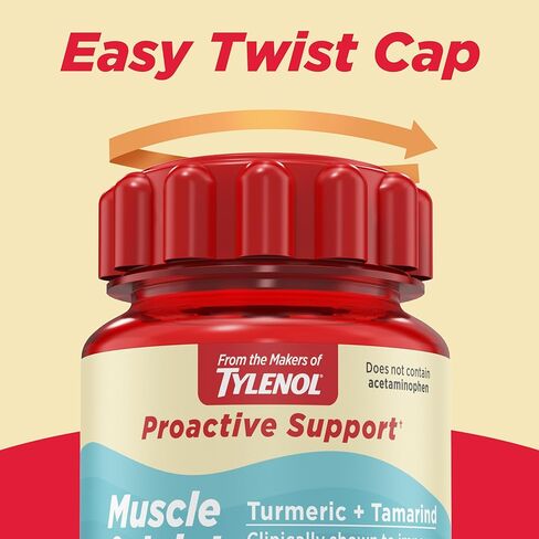 Tylenol Proactive Support* Muscle & Joint Supplements, Tamarind + Turmeric Supplement + Cucumber Extract to Improve Joint Comfort & Flexibility*, Acetaminophen Free, 30 ct in Saudi Arabia