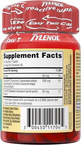 Tylenol Proactive Support* Muscle & Joint Supplements, Tamarind + Turmeric Supplement + Cucumber Extract to Improve Joint Comfort & Flexibility*, Acetaminophen Free, 30 ct in Saudi Arabia