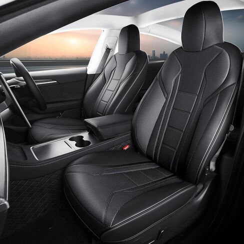 غطاء مقعد مخصص لـ Freesoo لـ Tesla Model 3 2017-2023 ، غطاء مقعد السيارة من جلد فو ، إكسسوارات حامية مقعد تلقائية كاملة in Kuwait