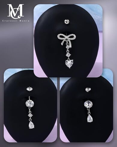 CM CRAREESI HASIA BELLY BELLY RINGS PACK 14G BELLY BUTTER BUTCERING JOLLEYRY 316L FELLESTEL BELLY RINGS FOR in Saudi Arabia