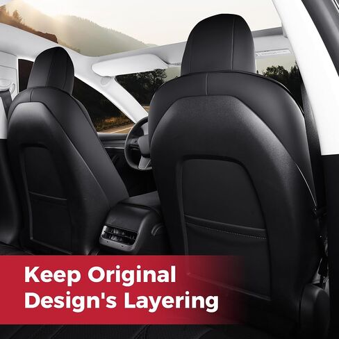 غطاء مقعد مخصص لـ Freesoo لـ Tesla Model 3 2017-2023 ، غطاء مقعد السيارة من جلد فو ، إكسسوارات حامية مقعد تلقائية كاملة in Kuwait