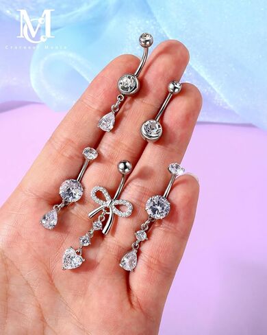 CM CRAREESI HASIA BELLY BELLY RINGS PACK 14G BELLY BUTTER BUTCERING JOLLEYRY 316L FELLESTEL BELLY RINGS FOR in Saudi Arabia