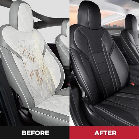 غطاء مقعد مخصص لـ Freesoo لـ Tesla Model 3 2017-2023 ، غطاء مقعد السيارة من جلد فو ، إكسسوارات حامية مقعد تلقائية كاملة in Kuwait