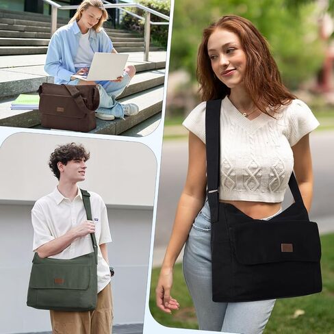 حقيبة Messenger Chase Chic Chic Canvas ، كمبيوتر محمول كبير Crossbody Sholder Satchel College College Bag for Men Women in Saudi Arabia