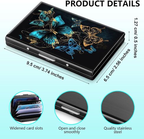 Metal Wallet,Credit Card Holder for Women Men,Small Card Holder Wallet,RFID Blocking Credit Card Protector Hard Card Case with 6 Slots Wallet Gift for Men and Women-Red Cardinal Bird in Saudi Arabia