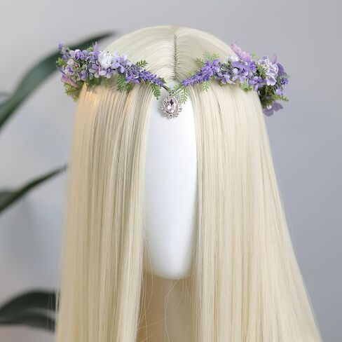 Mostory Flower Flower Crown - Crown Floral Elf مع الفراشات لإكسسوارات عصر النهضة نساء Renfaire Cosplay Photoshoot in Saudi Arabia