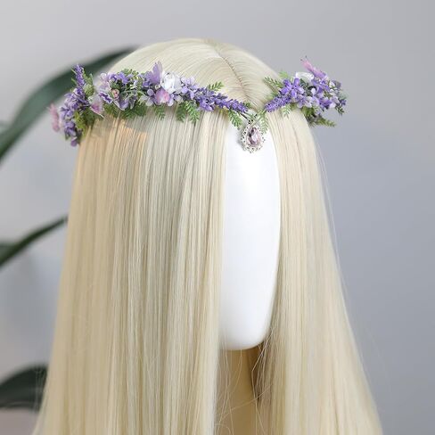 Mostory Flower Flower Crown - Crown Floral Elf مع الفراشات لإكسسوارات عصر النهضة نساء Renfaire Cosplay Photoshoot in Saudi Arabia