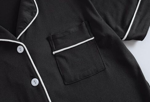 Vopmocld Unisex Kids Button Down Pajama Sets Short Sleeve & Shorts Solid Color Teens Outfit with Pockets Lounge Sets in Kuwait