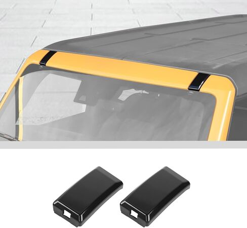 JWWY Top of The Roof Windshield Roof Rack Mounting Point Cover Trim Fit for 2021-2024+Ford Bronco Exterior Accessories Black 2PCS in Saudi Arabia