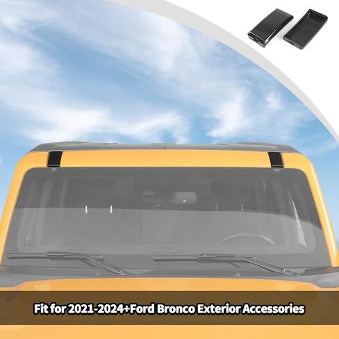 JWWY Top of The Roof Windshield Roof Rack Mounting Point Cover Trim Fit for 2021-2024+Ford Bronco Exterior Accessories Black 2PCS in Saudi Arabia